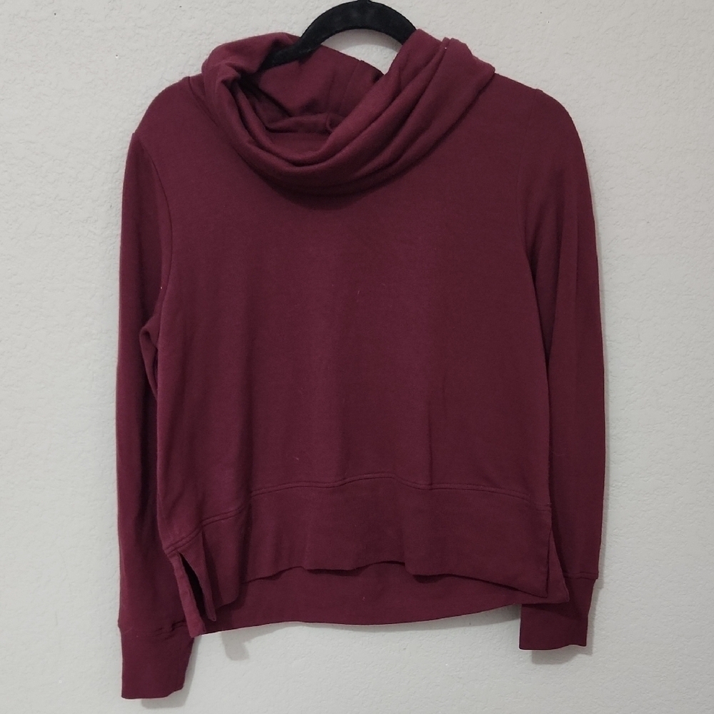 90 Degree Sweatshirt M Reflex Womens Maroon Cowl Neck Pullover